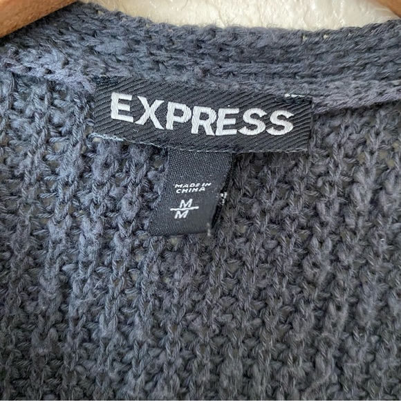 Express Knitted Zipper Neck Tunic Sweater - Picture 4 of 5